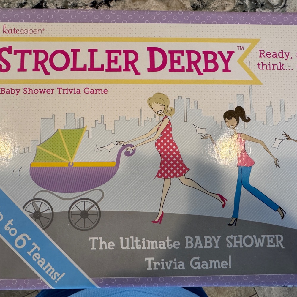 Kate Aspen Stroller Derby Baby Shower Trivia Game - Purple and Green